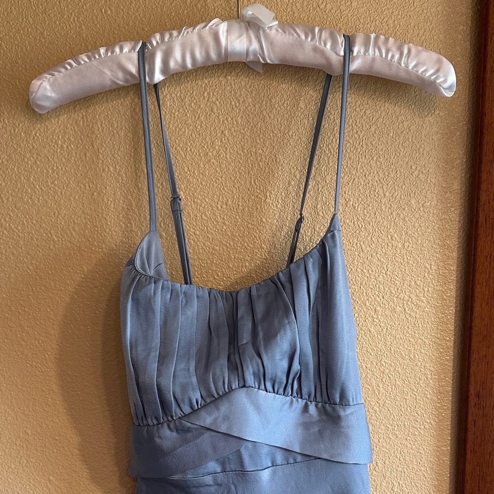 Semi-Formal Light Blue Silky Dress